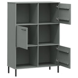 Bookcase with Metal Legs Grey 90x35x128.5 cm Solid Wood OSLO 351013