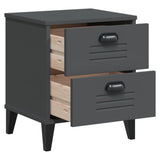 ZNTS Bedside Cabinet VIKEN Anthracite Grey Engineered Wood 374910