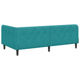 Corner Bed Frame with Headboard Turquoise 90 x 190 cm Velvet 42016604