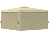 3 x 3 Patio Gazebo Canopy Garden Pavilion Tent Shelter with 2 Tier Water Repellent Roof, Mosquito T3398P310896