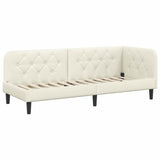Corner Bed Frame with Headboard Cream 80 x 200 cm Velvet 42016593