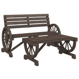 Garden Lounge Set Burnt Wood Solid fir wood Two-piece set 365106