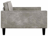 XL Armchair Light Grey Faux Suede Leather 42043527
