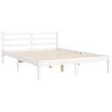 Bed Frame without Mattress White 140x190 cm Solid Wood 3194812