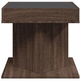 Coffee Table with LED Brown Oak 50x50x45 cm Engineered Wood 847566