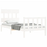 Bed Frame without Mattress White Single Solid Wood Pine 3193302