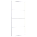 151661 Sliding Door Frosted ESG Glass and Aluminium 90x205 cm White