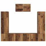 TV Cabinet Set Wall-mounted 7 pcs Old Wood Engineered Wood 3393135