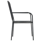 Garden Chair Set of 4 Black Cotton rope Standard 312156