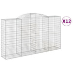 Arched Gabion Baskets 12 pcs 300x50x160/180 cm Galvanised Iron 3146765