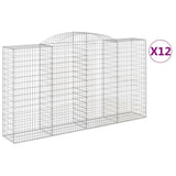 Arched Gabion Baskets 12 pcs 300x50x160/180 cm Galvanised Iron 3146765