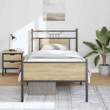 Bed Frame without Mattress Sonoma Oak 90x200 cm Engineered Wood 4106973