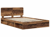 Bed Frame with Headboard Old Wood 120 x 190 cm Solid Pine Wood 3412522