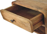 Solid Wood Mini Floating Open Bedside, 1 Drawer and 1 Open Slot, Oak-ish, Brown B2743P402955