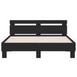 Bed Frame Black Engineered wood and Plywood Double Bed Frame 3207547