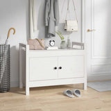Hall Bench White 80x40x60 cm Solid Wood Pine 821780