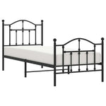Metal Bed Frame without Mattress with Footboard Black 90x190cm 353449