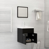 Bathroom Furniture Set Black Engineered Wood 3071307