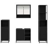 Bathroom Furniture Set 4 pcs Black Oak Engineered Wood 3402544
