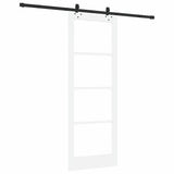 Sliding Door White 78 x 211 cm Solid Pine Wood and Glass 3332302