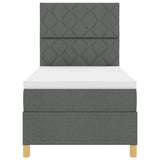 Box Spring Bed with Headboard Dark grey 90 x 200 cm Fabric 3339666