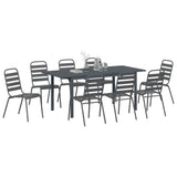 Garden Dining Set 9 pcs Anthracite Powder-coated Steel 3378817