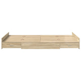 Storage Bed Frame Sonoma Oak 120 x 190 cm Engineered Wood 3335327