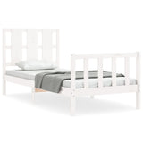 Bed Frame without Mattress White 90x200 cm Solid Wood Pine 3192217