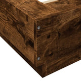 Bed Frame with LED Lights without Mattress Smoked Oak 120x190cm 3281144