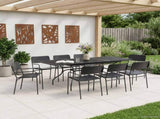 Garden Dining Set 9 pcs Anthracite Steel 3429145