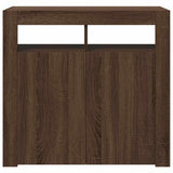 Sideboard with LED Lights Brown Oak 80x35x75 cm 815731