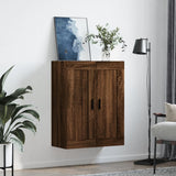 Wall Mounted Cabinet Brown Oak 69.5x34x90 cm Engineered Wood 830403