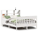 Bed Frame without Mattress White 140x200 cm Solid Wood Pine 3323222
