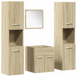 4 Piece Bathroom Furniture Set Sonoma Oak Engineered Wood 3324998