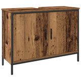 Bathroom Furniture Set with Shelf 3 pcs Brown Engineered wood 3334364