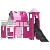 Kids'Loft Bed Frame White and Pink 100 x 190 cm Metal 42020910