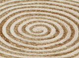 133717 Handmade Rug Jute with Spiral Design White 120 cm