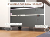 2-Drawer Vertical Filing Cabinet with Lock 5 Wheels, Steel Mobile File Cabinet, for A4, Legal T3398P344463