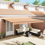 Retractable Awning Manual Yellow and orange 500 x 300 cm Fabric 3331247