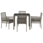 Garden Dining Set 5 pcs Grey Poly rattan 3334872
