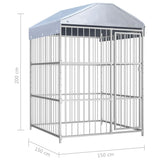 Outdoor Dog Kennel with Roof 150x150x200 cm 144619