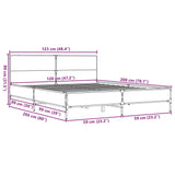Bed Frame without Mattress Smoked Oak 120x200 cm 3279994