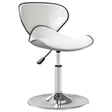 Bar Stool White Faux Leather 335109