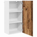 Hanging Cabinet Old Wood and White 50 x 31 x 100 cm 884352