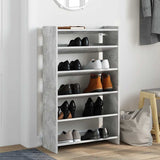 Shoe Rack Concrete Oak 60x25x100 cm Engineered Wood 859872