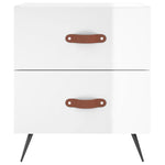 ZNTS Bedside Cabinets 2 pcs High Gloss White 40x35x47.5 cm Engineered Wood 827249