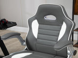 Computer Gaming Chair, Office Desk Swivel Chair, PU Leather Racing Chair with 90&deg Flip-up T3398P328217