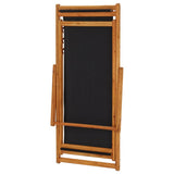 Beach Chair Black Solid eucalyptus wood, 100% polyester fabric 310316