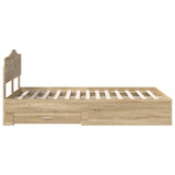 Bed Frame with Drawer Sonoma Oak 120 x 200 cm Engineered Wood 3413213