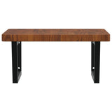 Basin Shelf Wall Mounted Steel and Solid Wood Oak 3302499